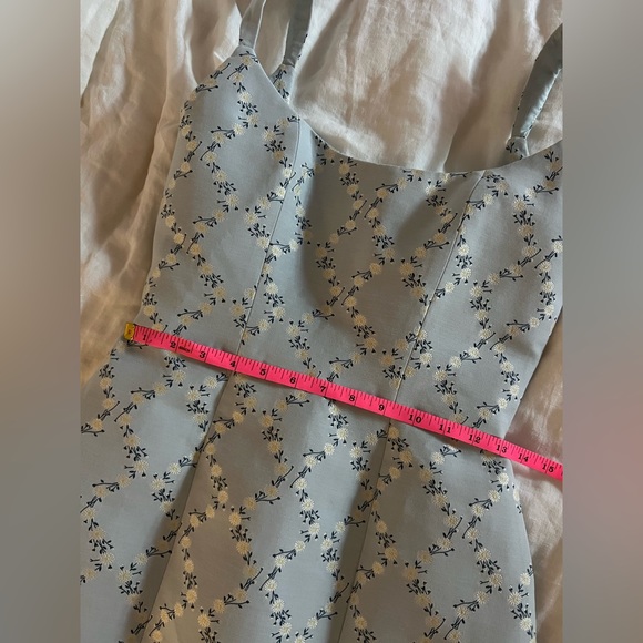 Markarian Edward Corset Blue Floral Print Midi Dress 2 NWT - Picture 9 of 12